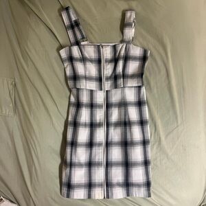 forever 21 small gray and white plaid dress